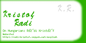 kristof radi business card